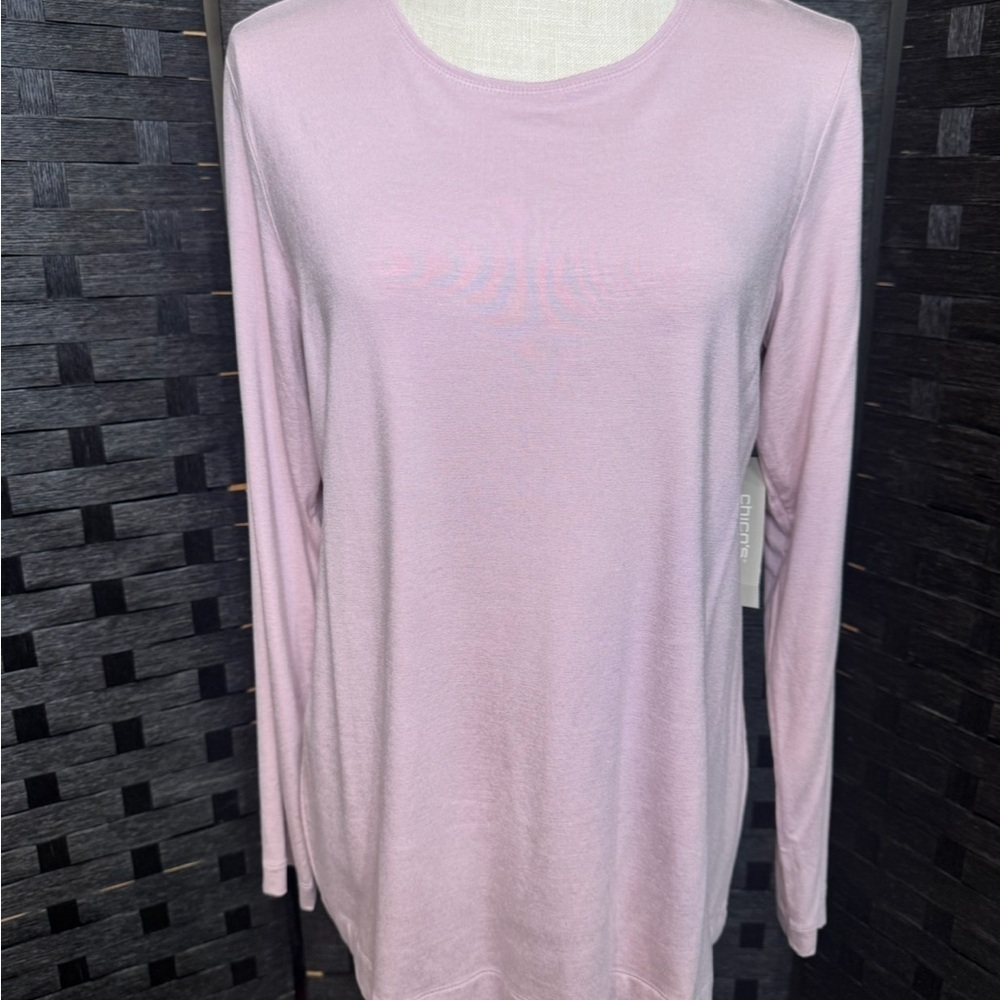 Chico's Soft Pink Long Sleeve Ultimate Tee
